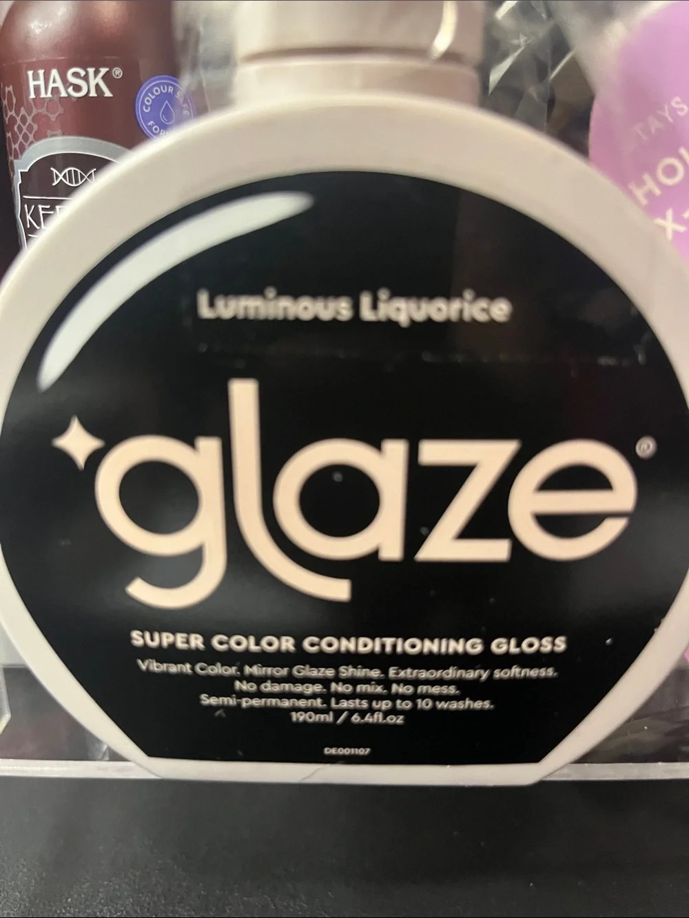Glaze Luminous Liquorice Hair Gloss — Black,Keratin shampoo &conditioner Bundle
